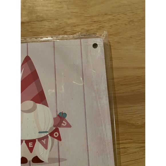 Happy Valentines Day Gnome Sign, Hanging Decor, Love, Pink Wall Art - Picture 3 of 9